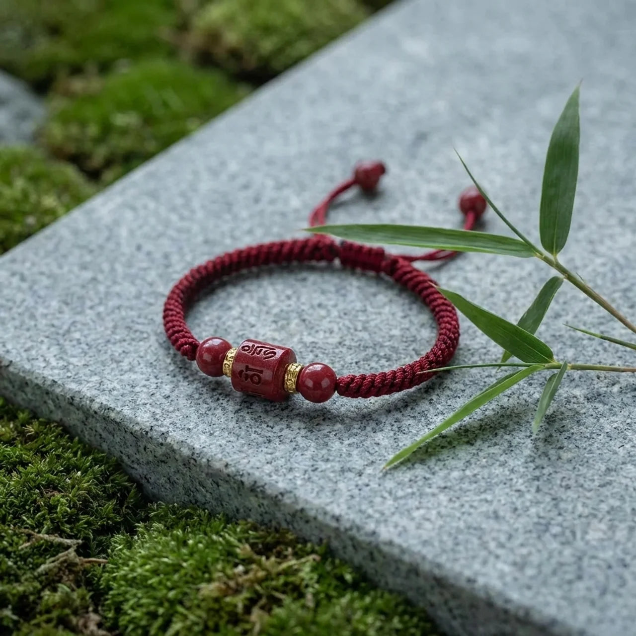 Cinnabar Om Mani Padme Hum Red String Bracelet