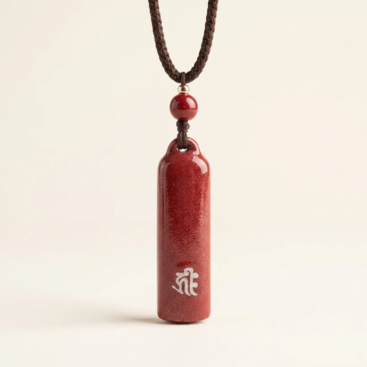 Cinnabar Zodiac Natal Buddha Pendant Necklace