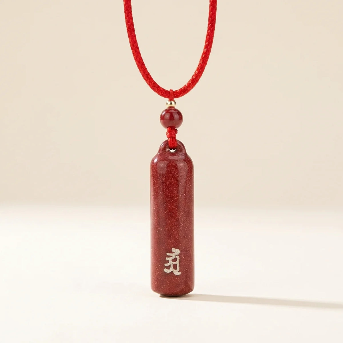 Cinnabar Zodiac Natal Buddha Pendant Necklace