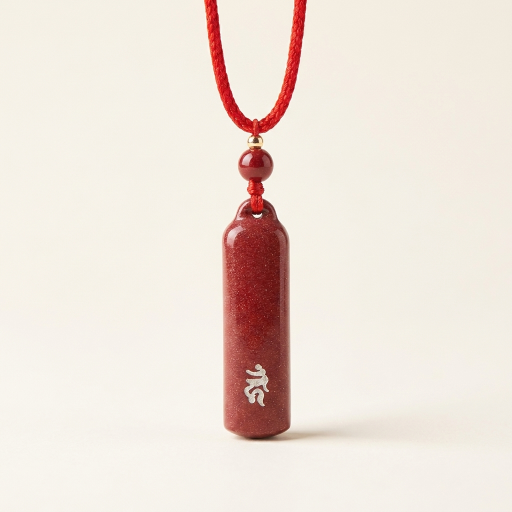 Cinnabar Zodiac Natal Buddha Pendant Necklace