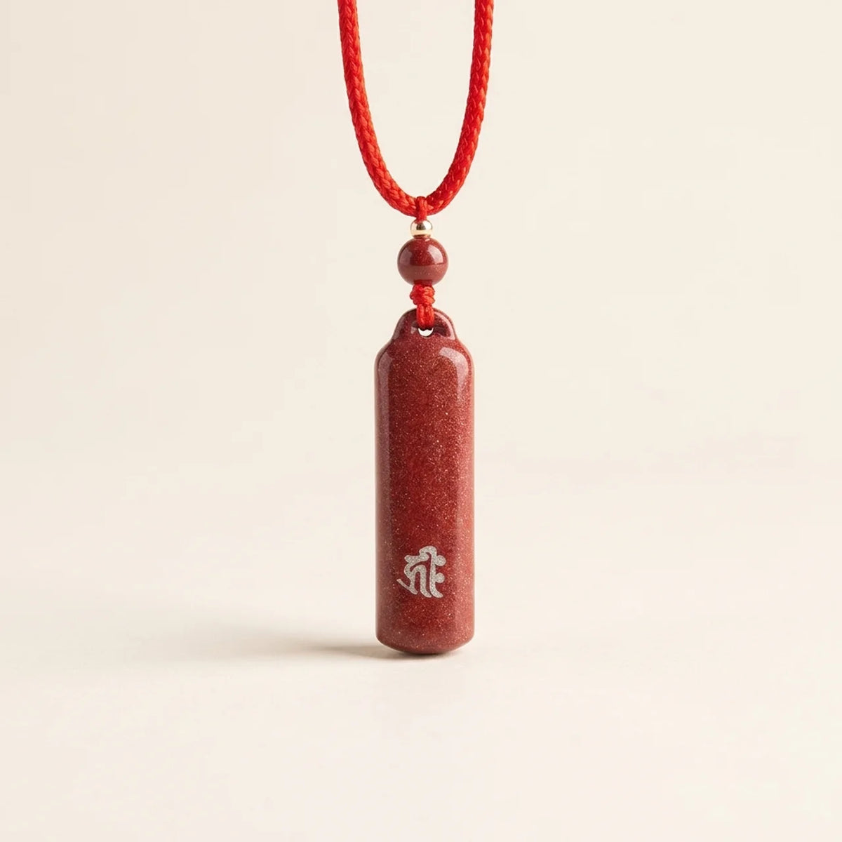 Cinnabar Zodiac Natal Buddha Pendant Necklace