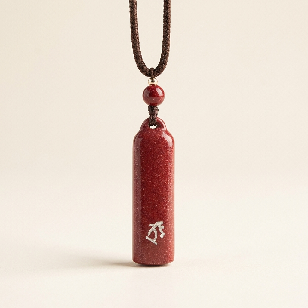 Cinnabar Zodiac Natal Buddha Pendant Necklace