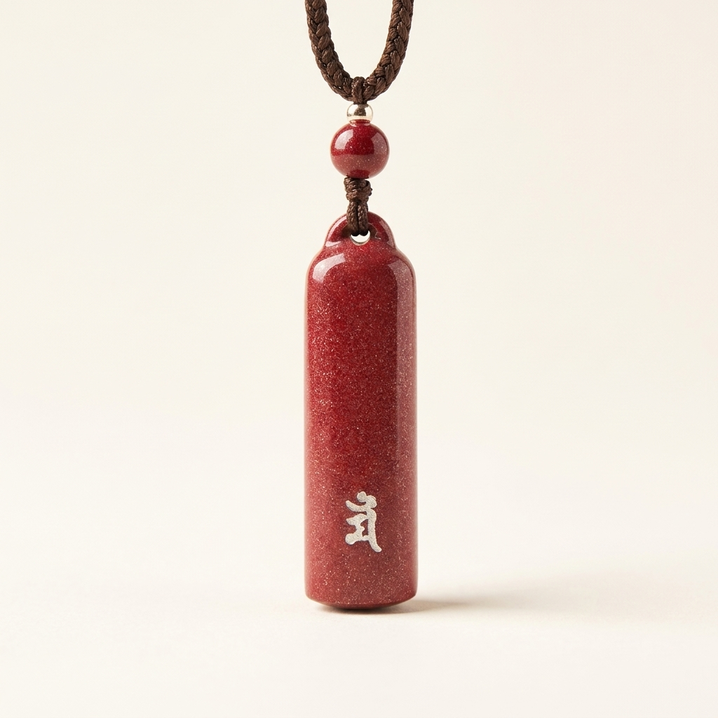 Cinnabar Zodiac Natal Buddha Pendant Necklace