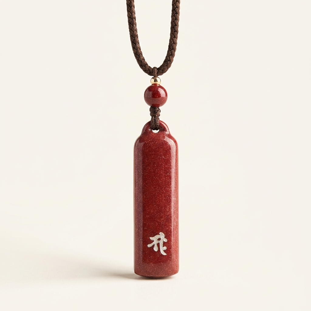 Cinnabar Zodiac Natal Buddha Pendant Necklace