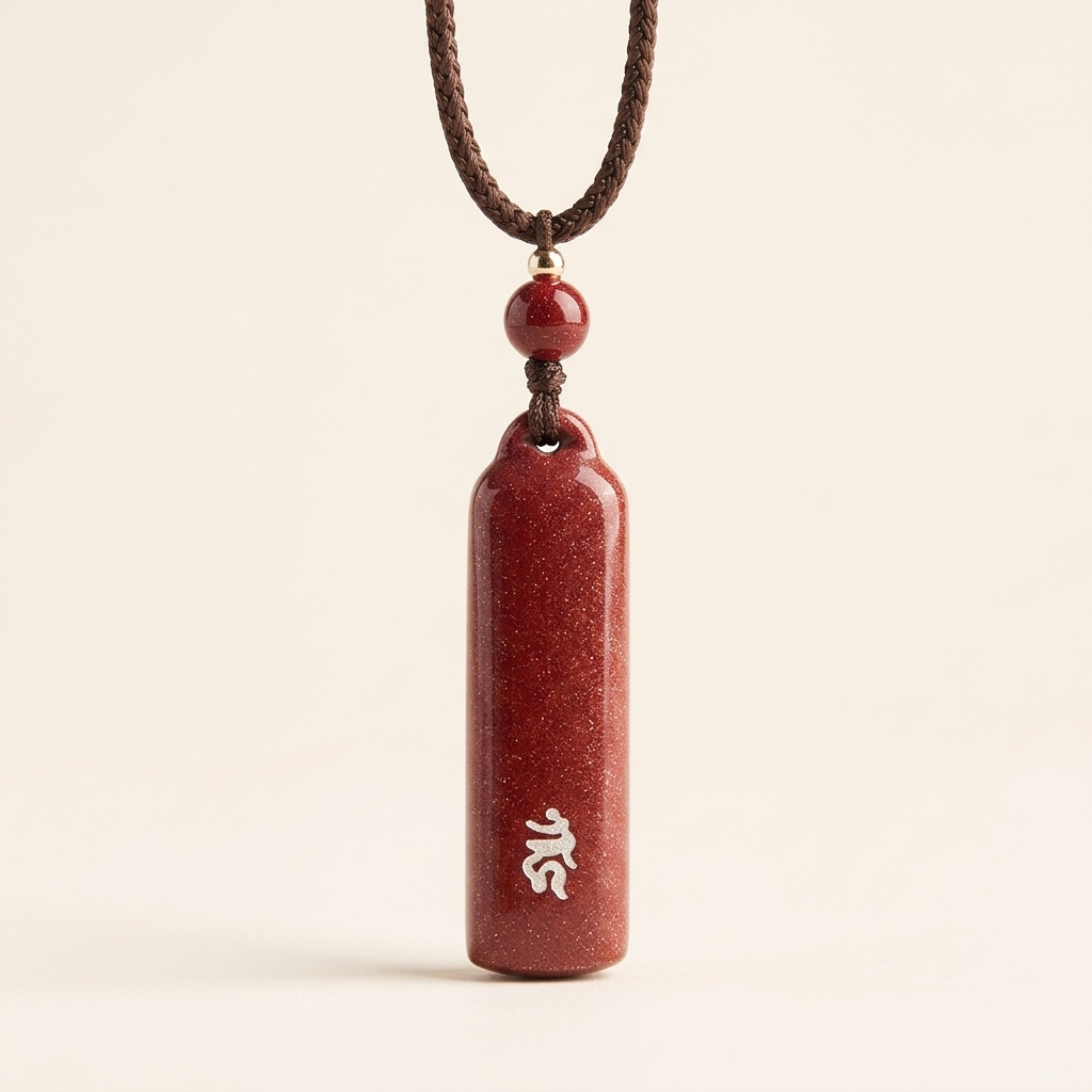 Cinnabar Zodiac Natal Buddha Pendant Necklace