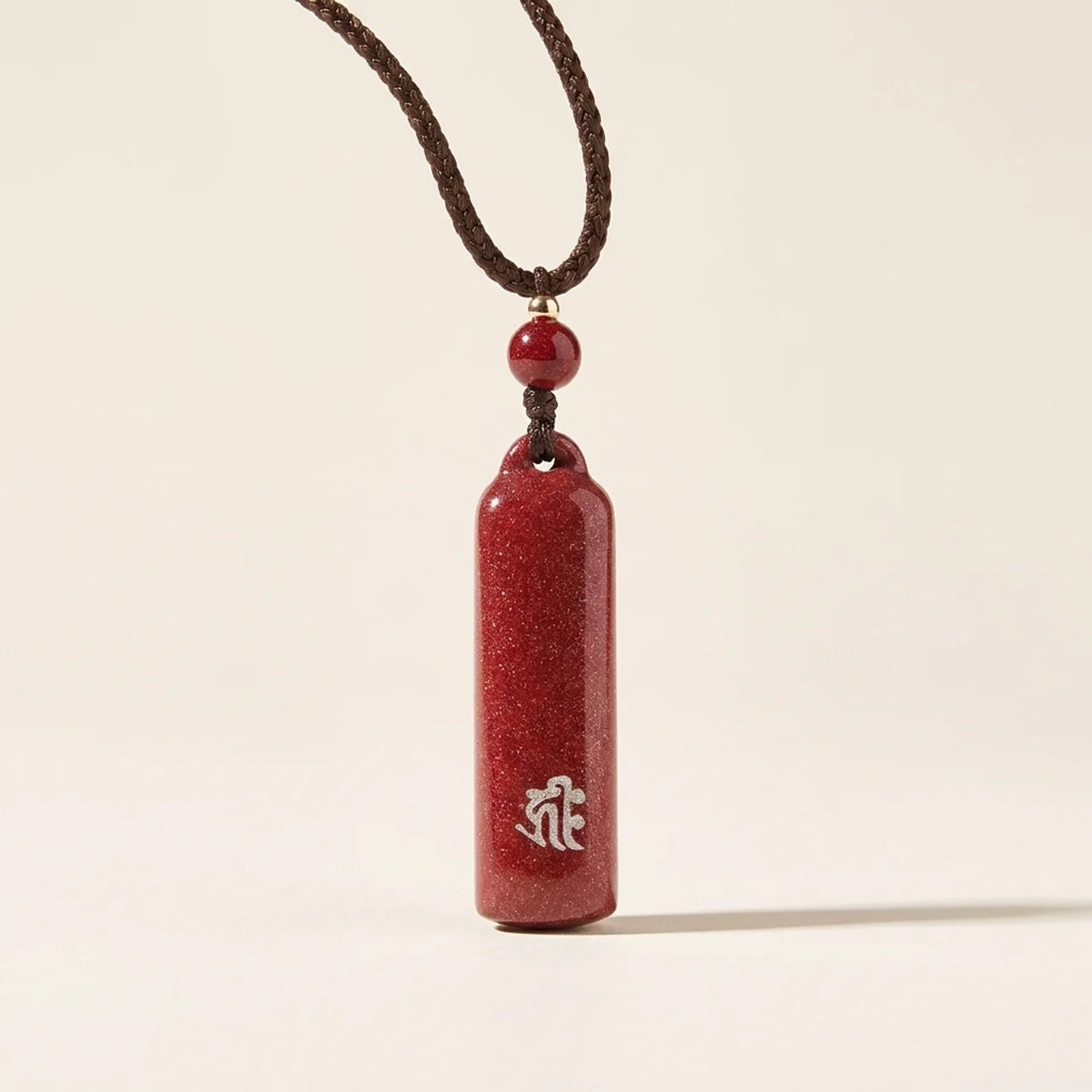 Cinnabar Zodiac Natal Buddha Pendant Necklace