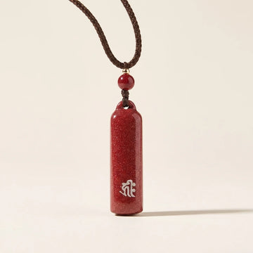 Cinnabar Zodiac Natal Buddha Pendant Necklace