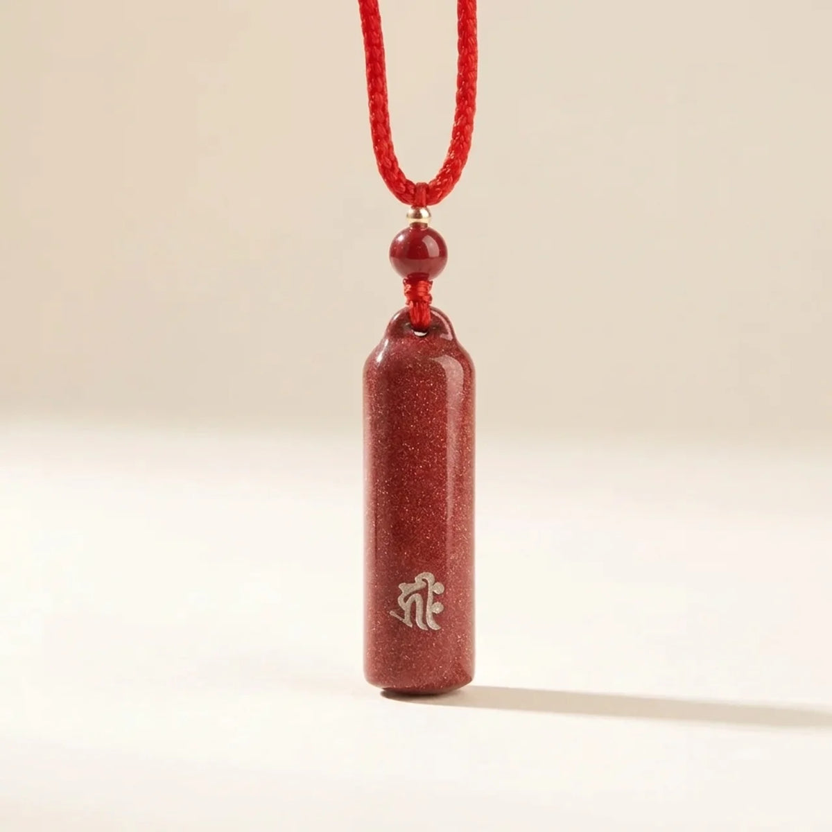 Cinnabar Zodiac Natal Buddha Pendant Necklace