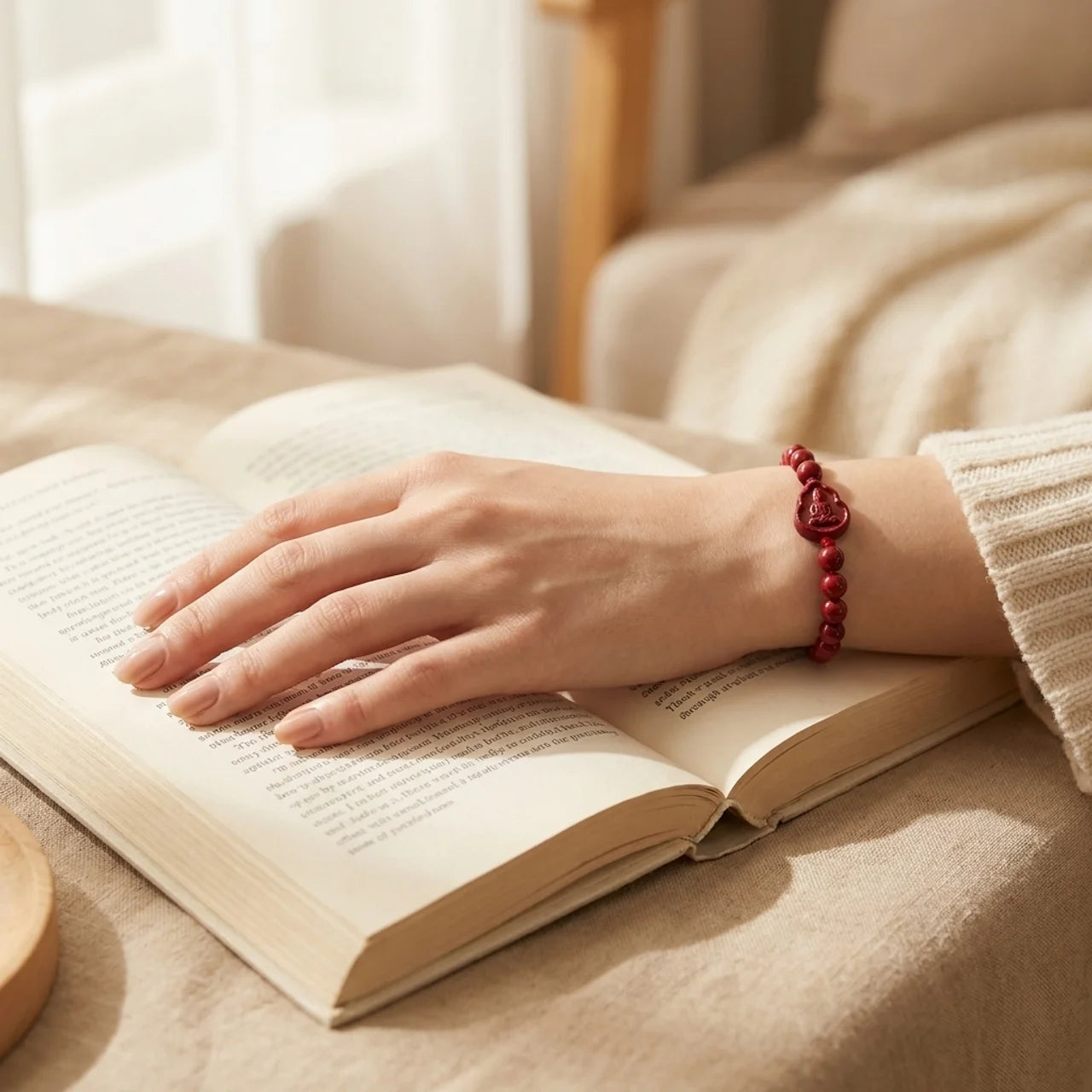 Cinnabar Buddha Guan Yin Red String Bracelet