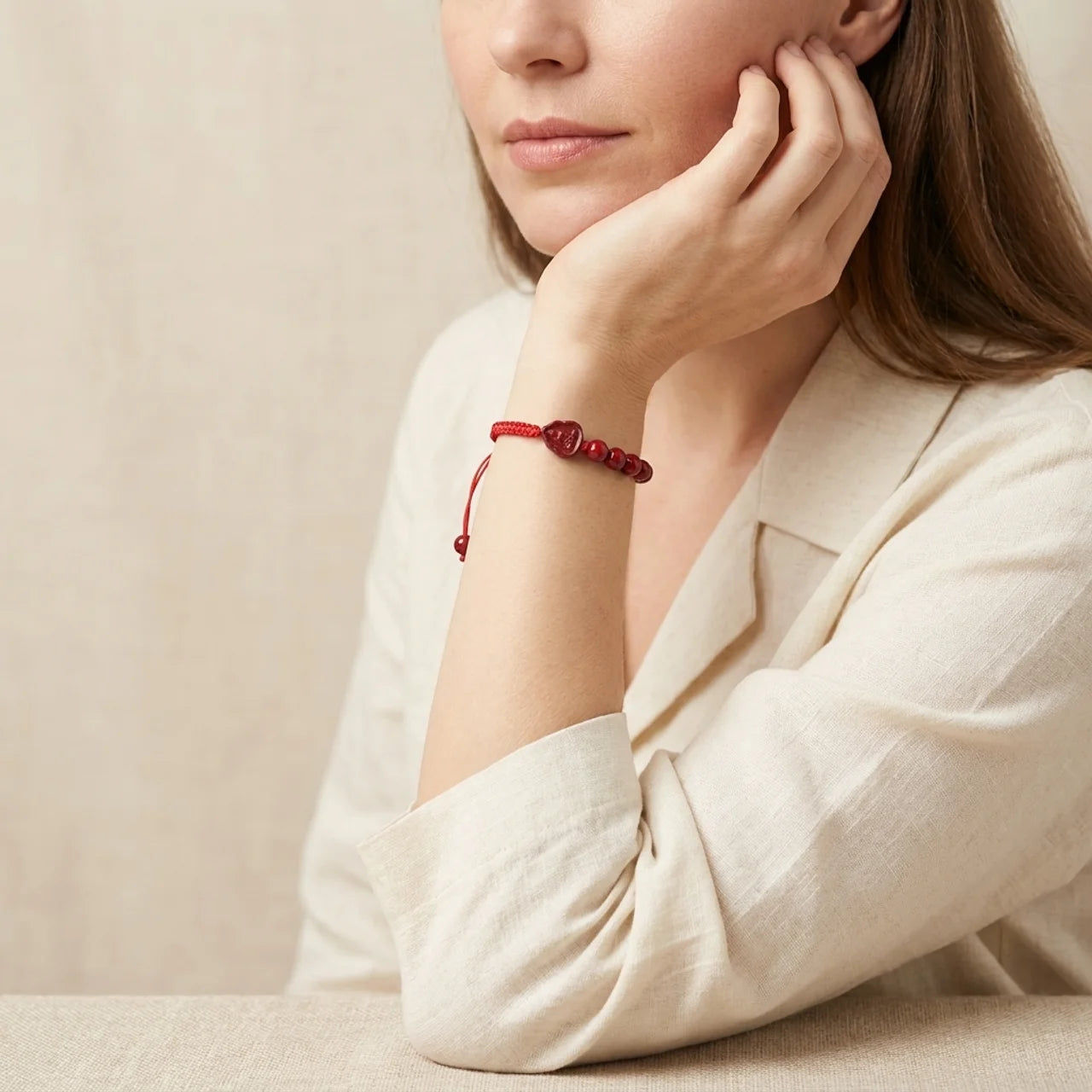 Cinnabar Buddha Guan Yin Red String Bracelet
