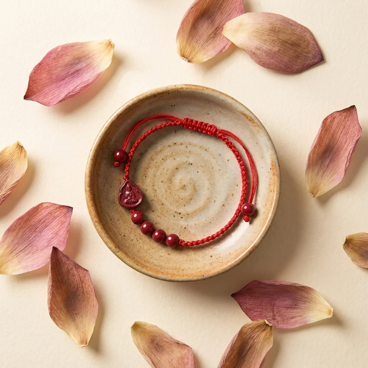 Cinnabar Buddha Guan Yin Red String Bracelet