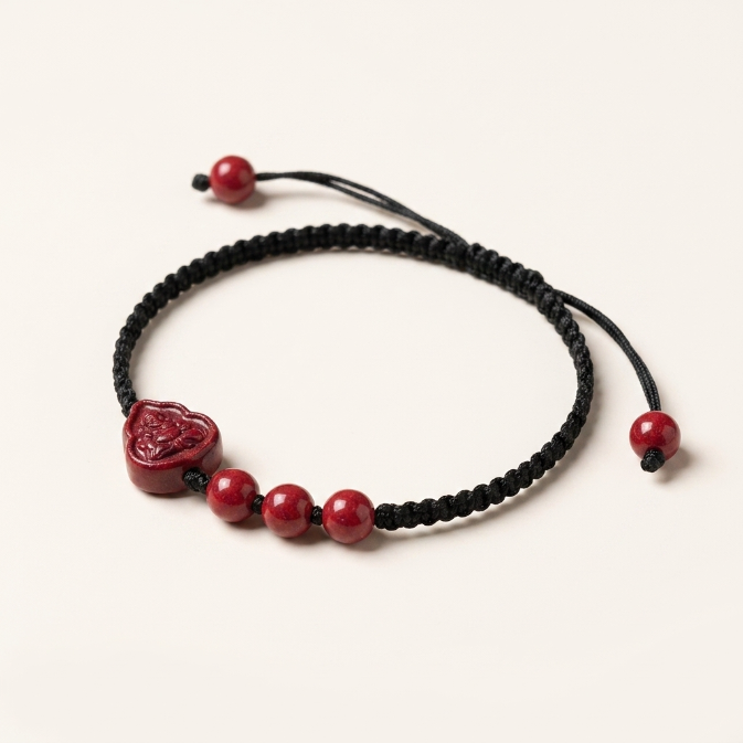 Cinnabar Buddha Guan Yin Red String Bracelet