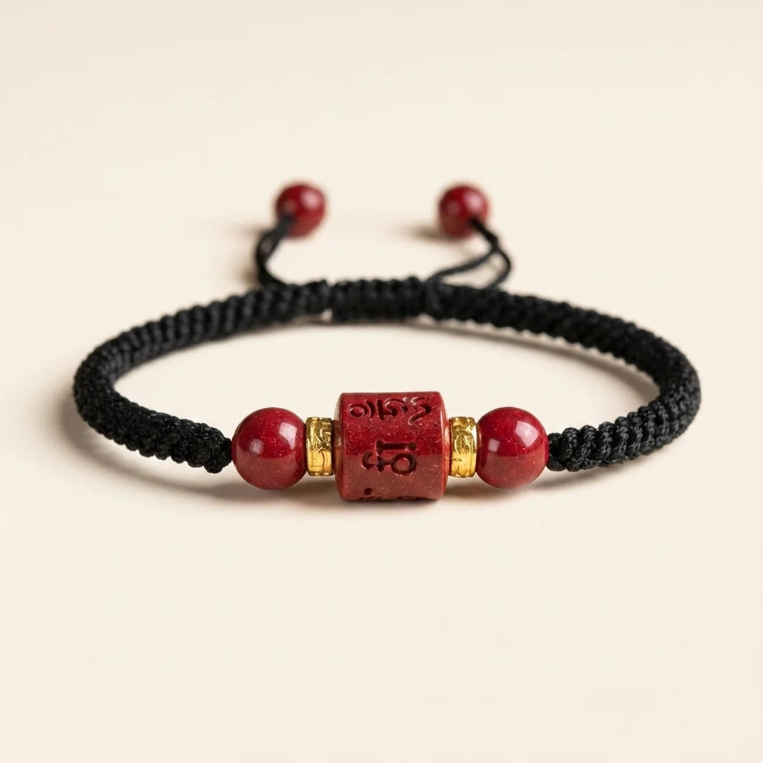 Cinnabar Om Mani Padme Hum Red String Bracelet