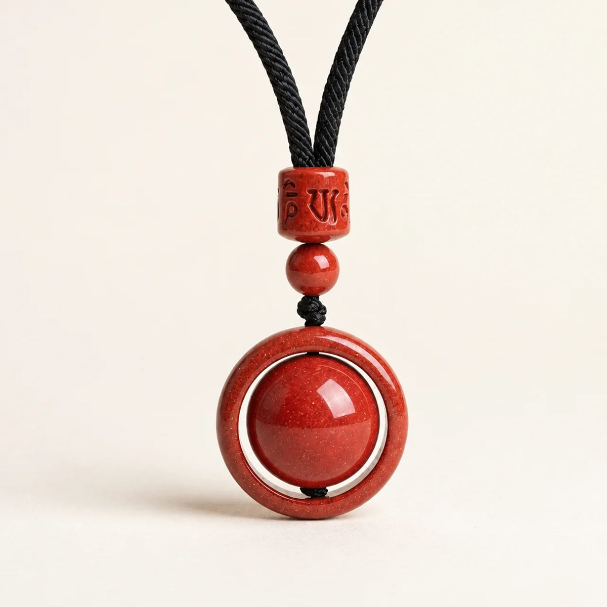 Cinnabar Pixiu Mantra Pendant Necklace