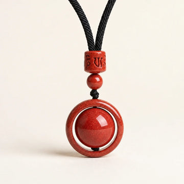 Cinnabar Pixiu Mantra Pendant Necklace