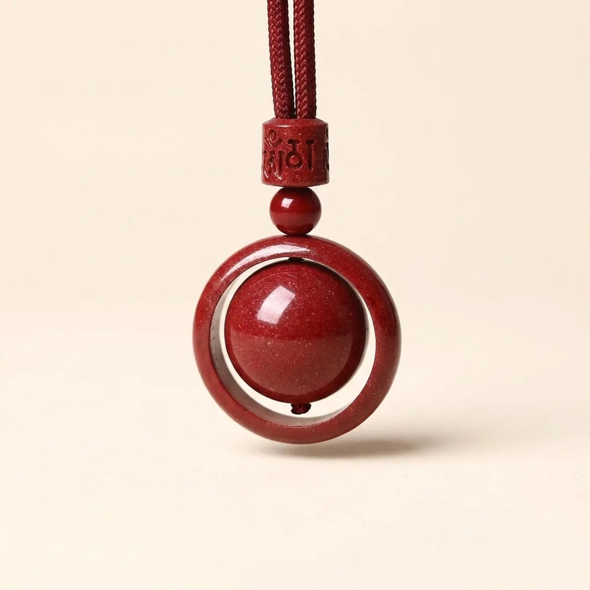 Cinnabar Pixiu Mantra Pendant Necklace