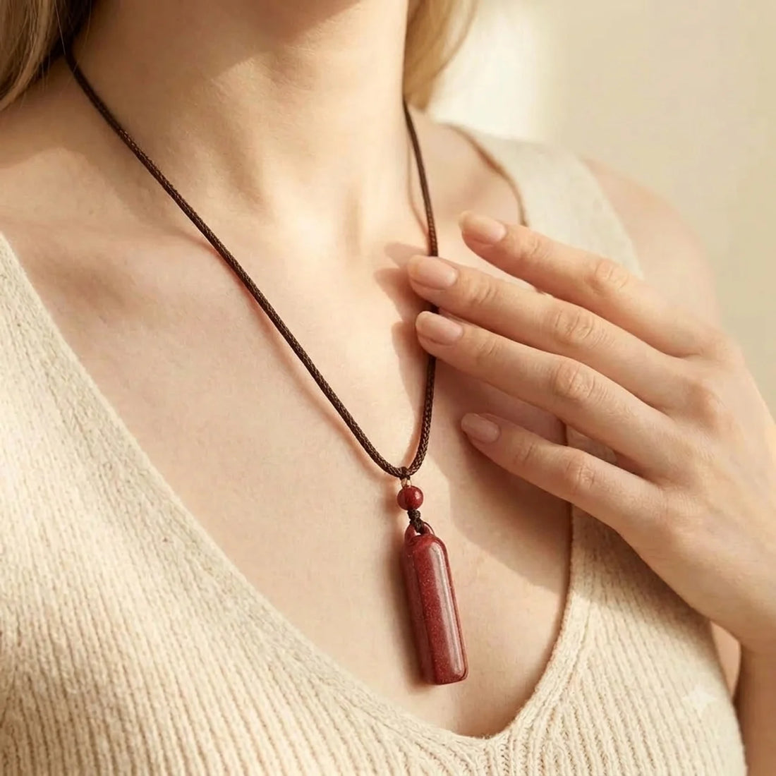 Cinnabar Zodiac Natal Buddha Pendant Necklace