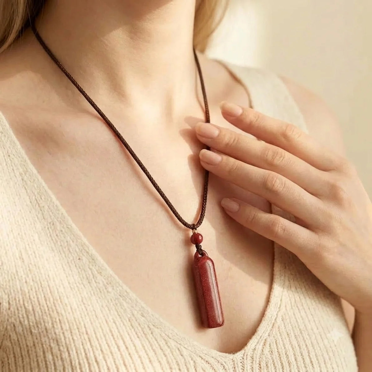 Cinnabar Zodiac Natal Buddha Pendant Necklace