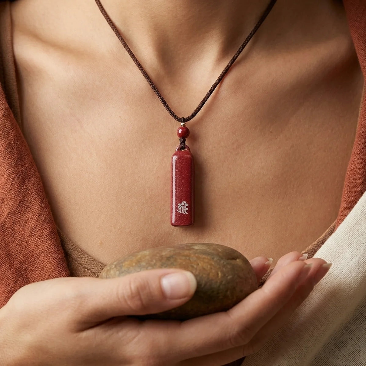 Cinnabar Zodiac Natal Buddha Pendant Necklace