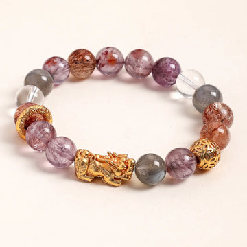 Citrine Super Seven Pixiu Beaded Bracelet