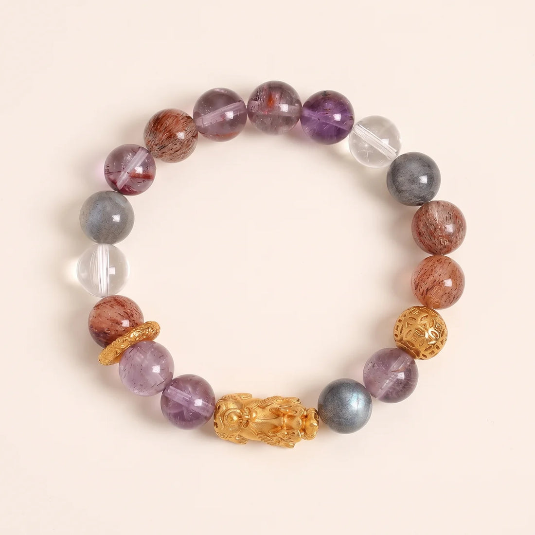 Citrine Super Seven Pixiu Beaded Bracelet