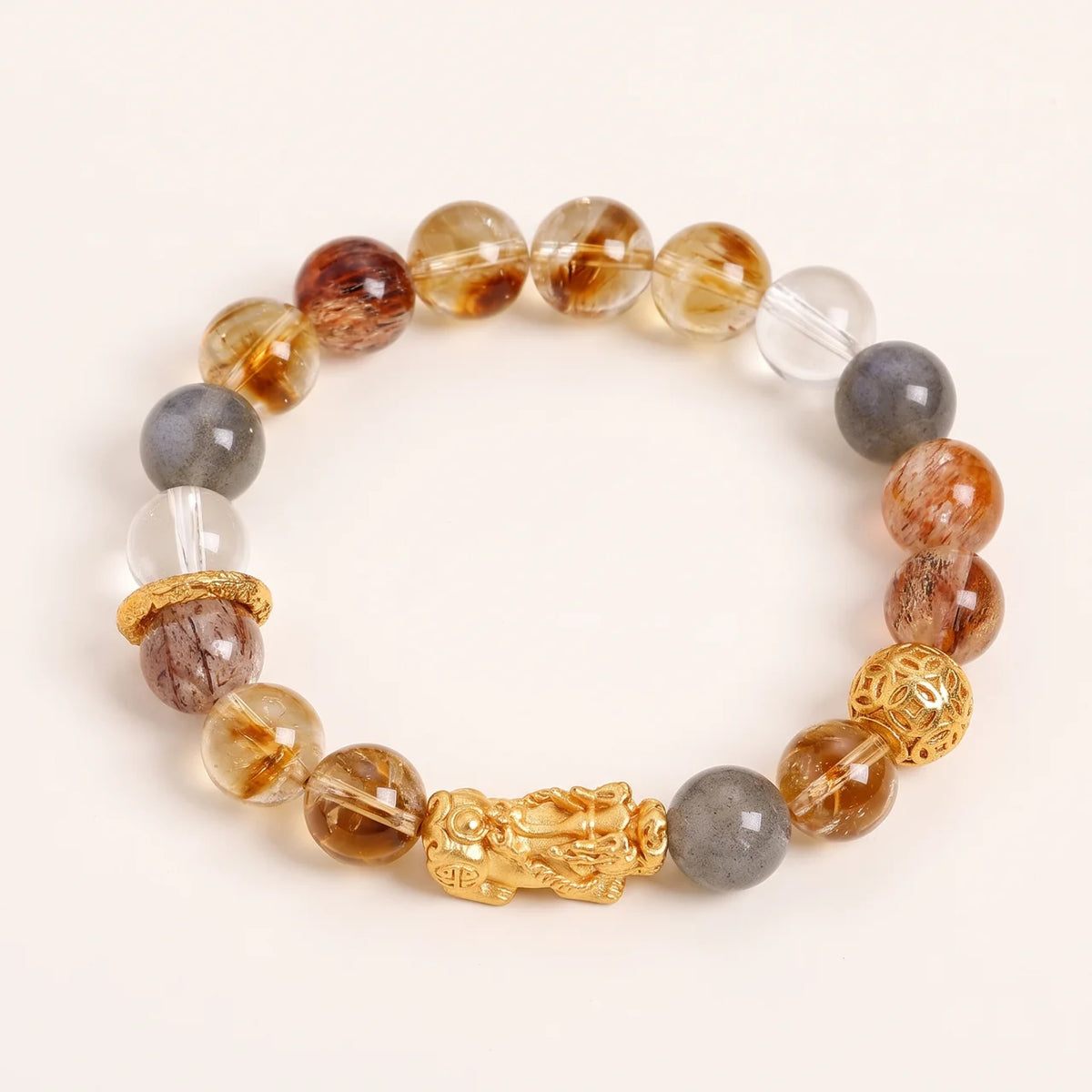 Citrine Super Seven Pixiu Beaded Bracelet