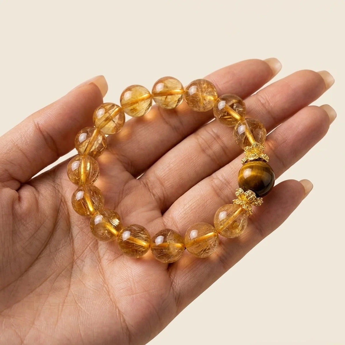 Citrine Wealth Crystal Beaded Bracelet