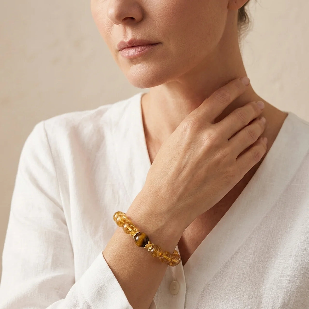 Citrine Wealth Crystal Beaded Bracelet