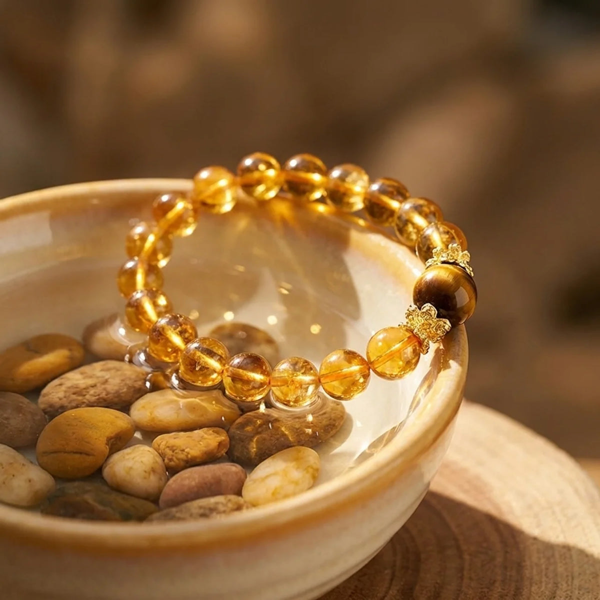 Citrine Wealth Crystal Beaded Bracelet