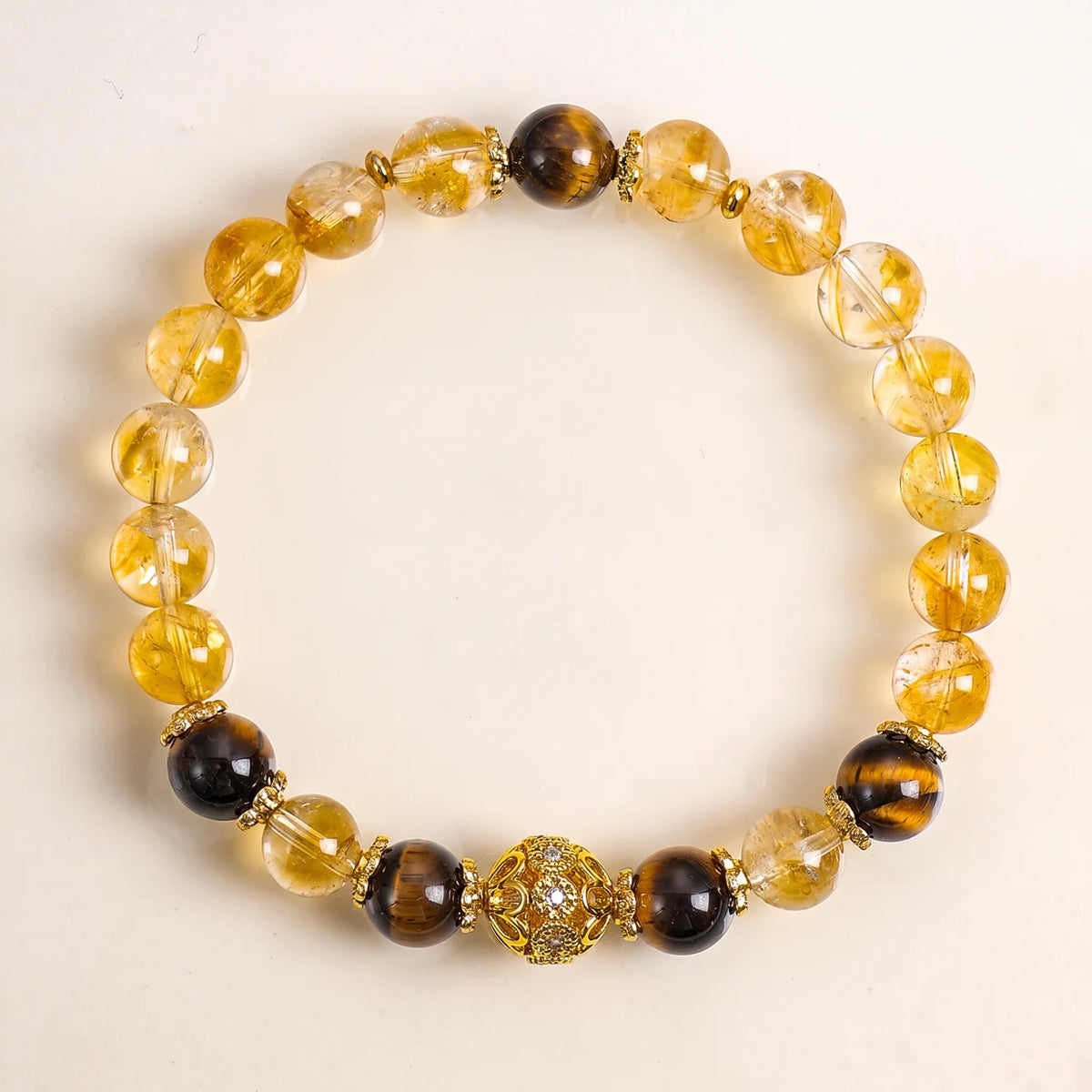 Citrin Tigerauge Armband für Wohlstand