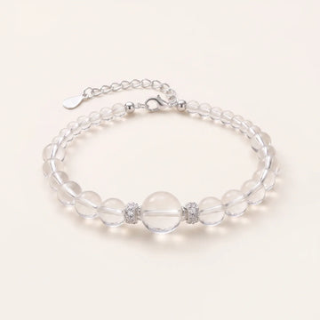 Clear Quartz Adjustable Beaded Bracelet