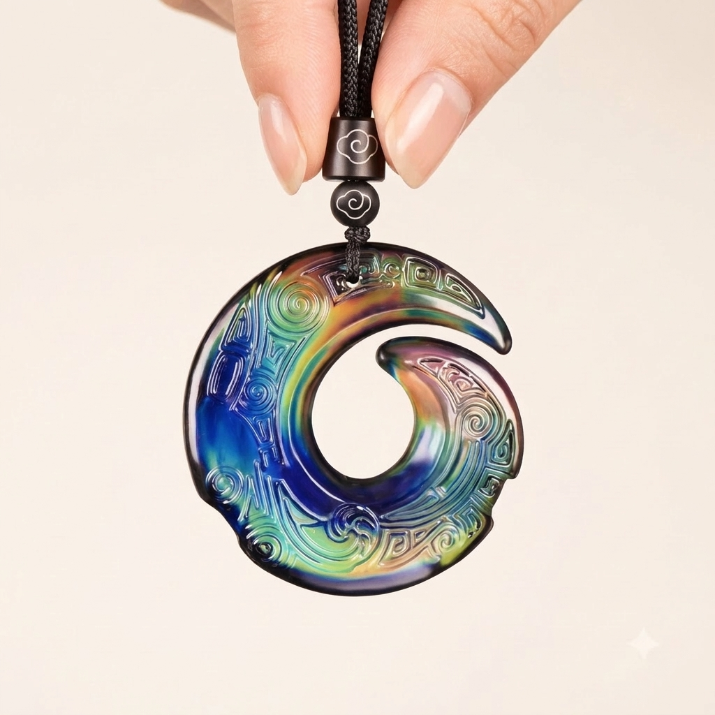 Color-Changing Liuli Peace Buckle Necklace