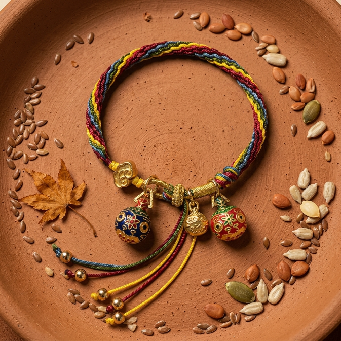 Colorful String Swallowing Beast Reincarnation Knot Bracelet