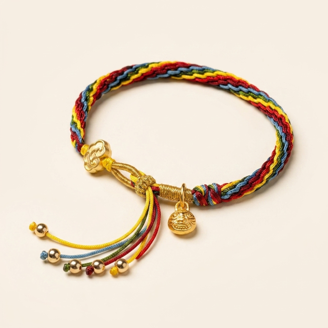 Colorful String Swallowing Beast Reincarnation Knot Bracelet