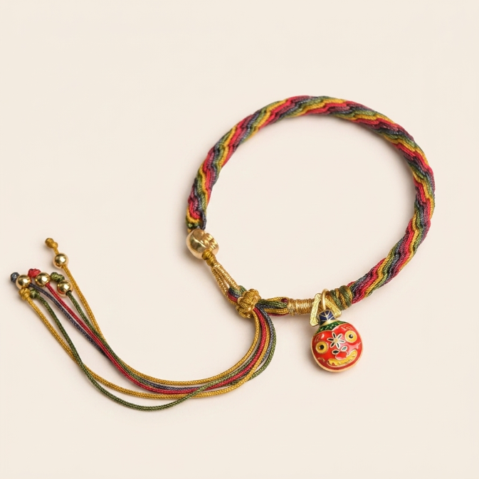 Colorful String Swallowing Beast Reincarnation Knot Bracelet