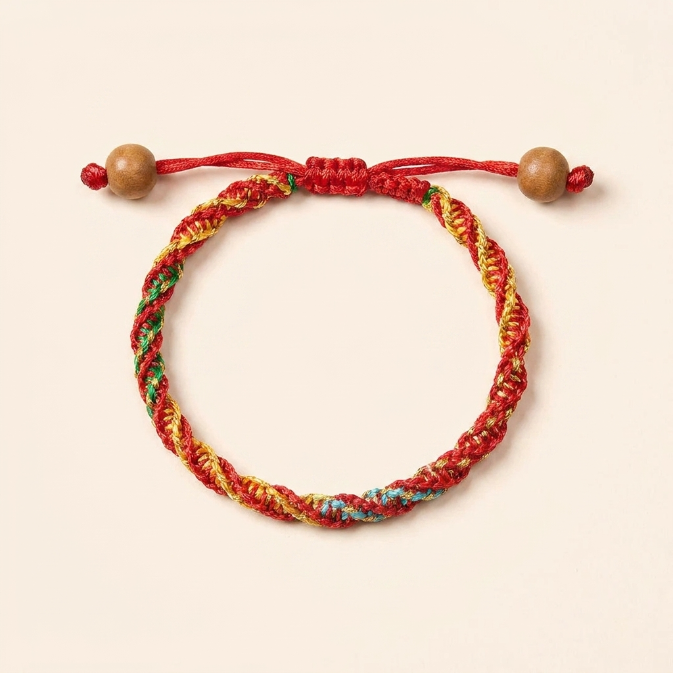 Copper Bead Braided Rope Bracelet