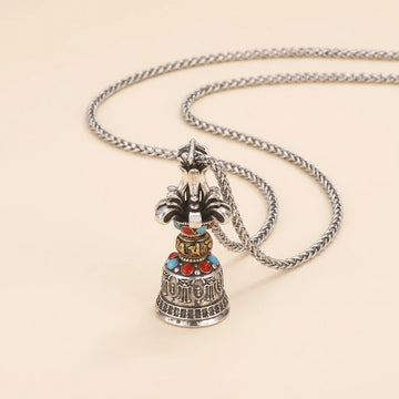 Copper Dorje Vajra Mantra Pendant Necklace