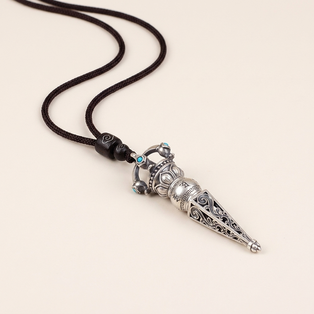 Copper Dorje Vajra Protection Pendant Necklace