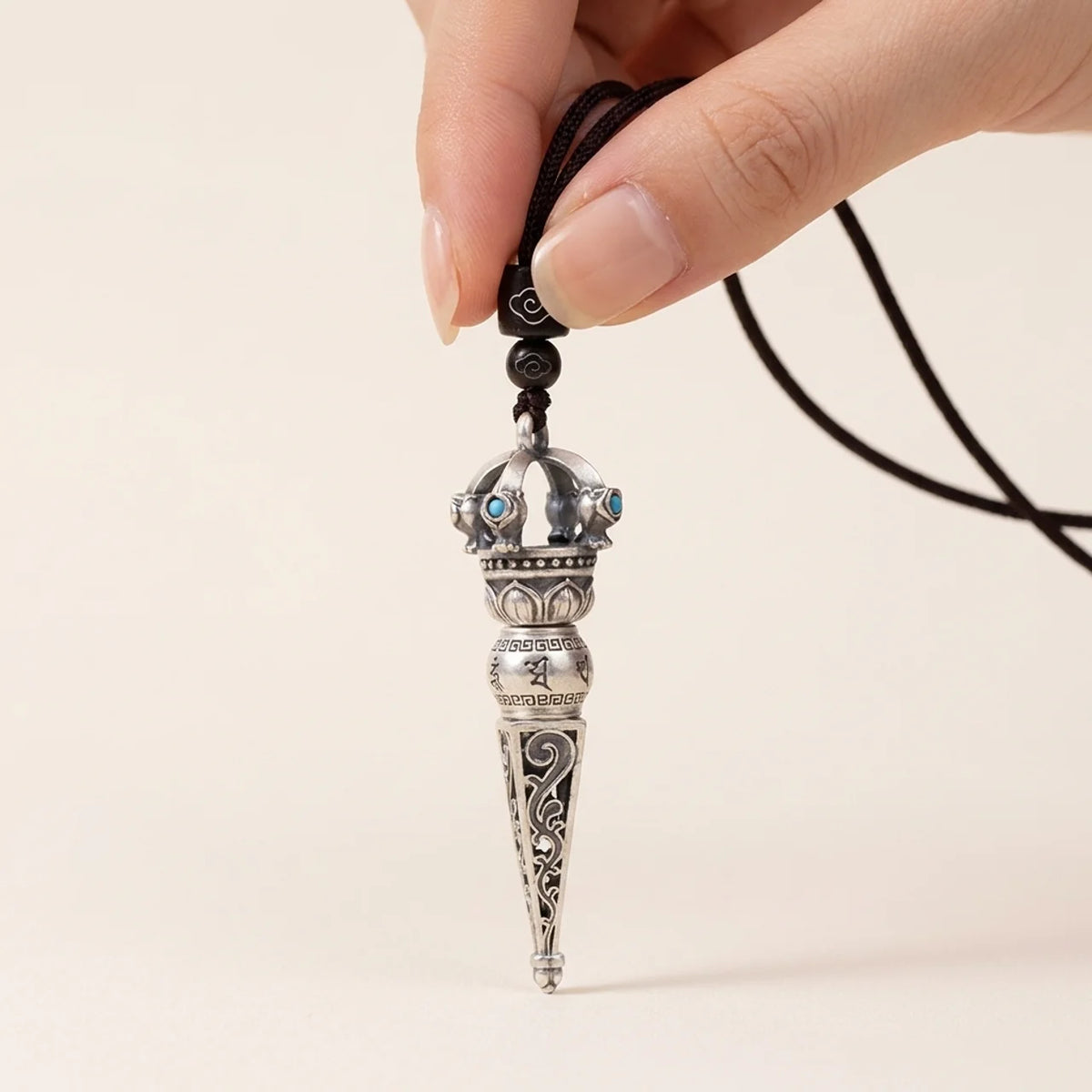 Copper Dorje Vajra Protection Pendant Necklace