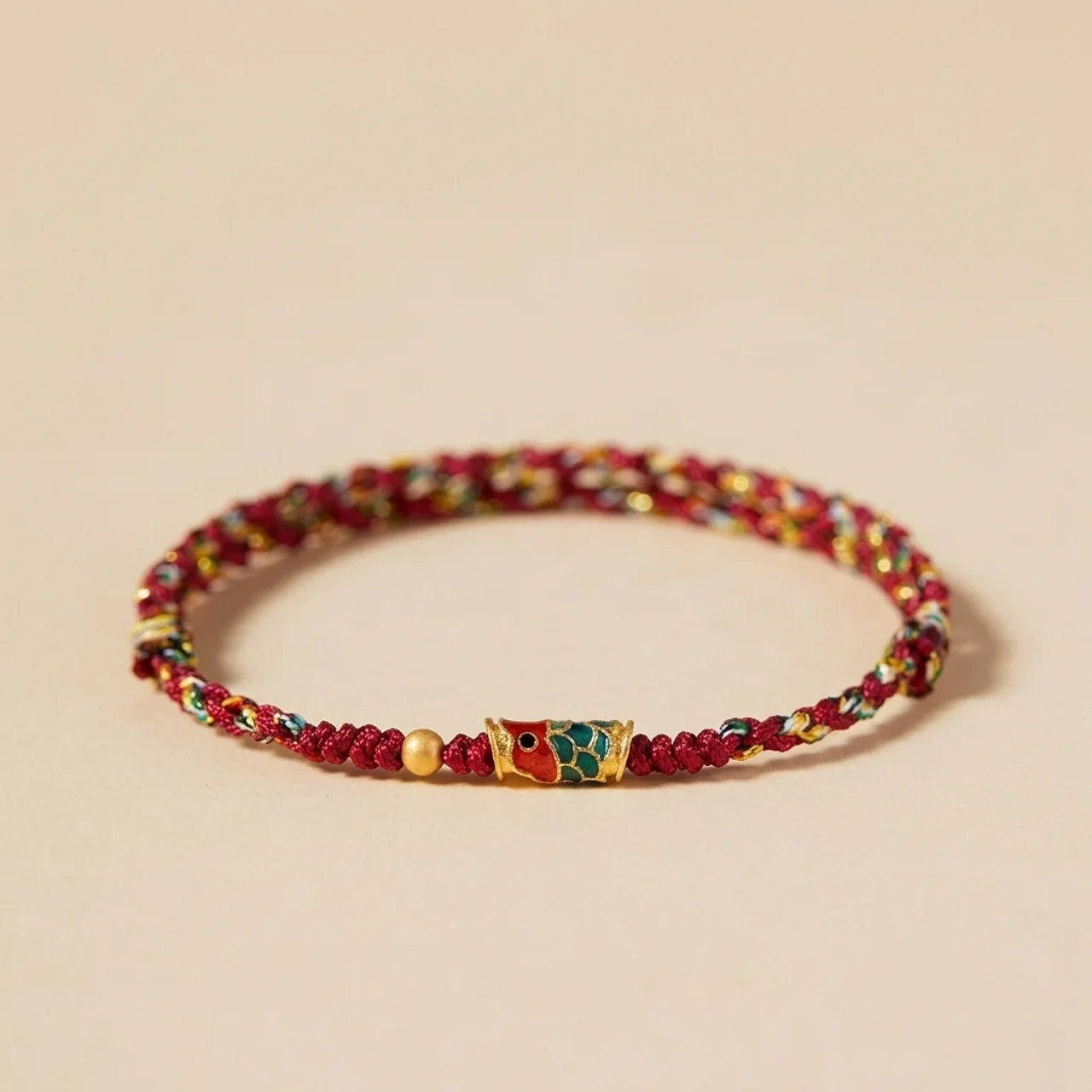 Copper Koi Fish Braided Rope Bracelet