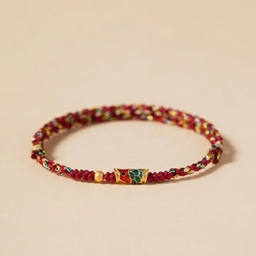 Copper Koi Fish Braided Rope Bracelet
