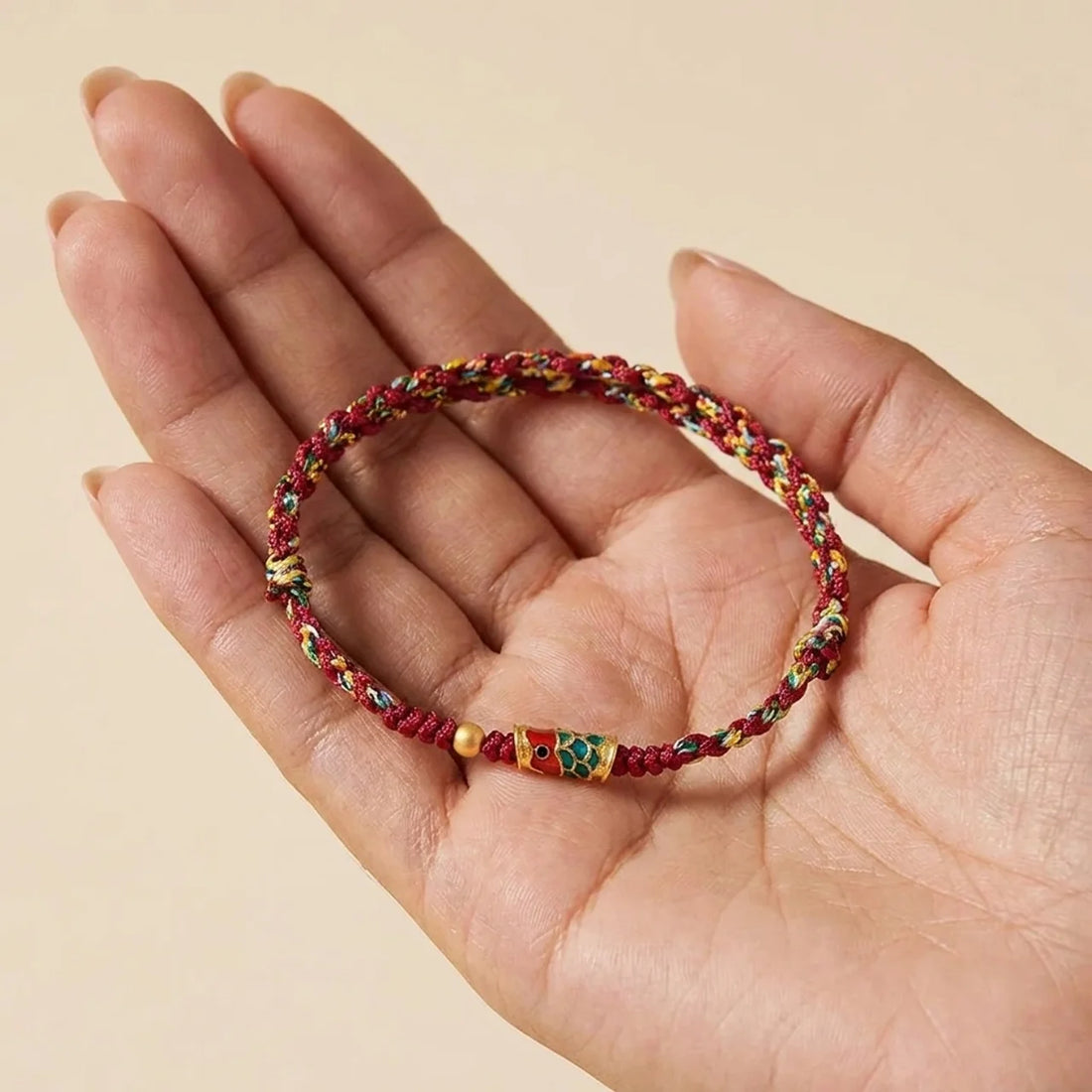 Copper Koi Fish Braided Rope Bracelet