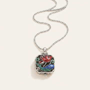 Copper Koi Fish Lotus Ghau Pendant Necklace