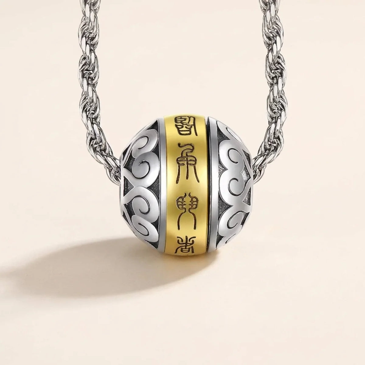 Copper Nine-Character Mantra Pendant Necklace
