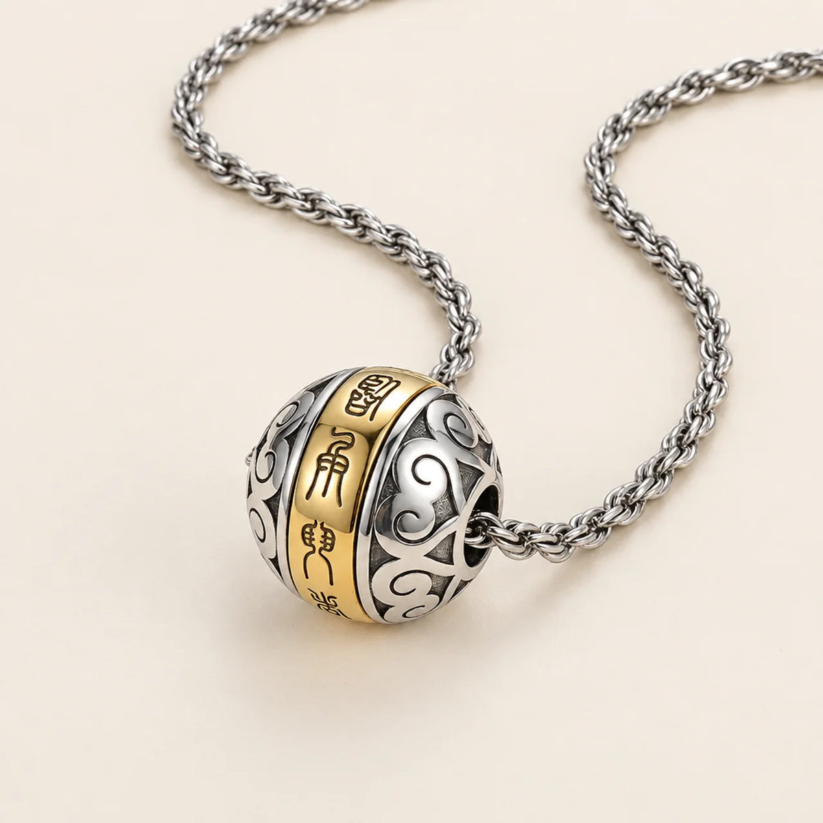 Copper Nine-Character Mantra Pendant Necklace