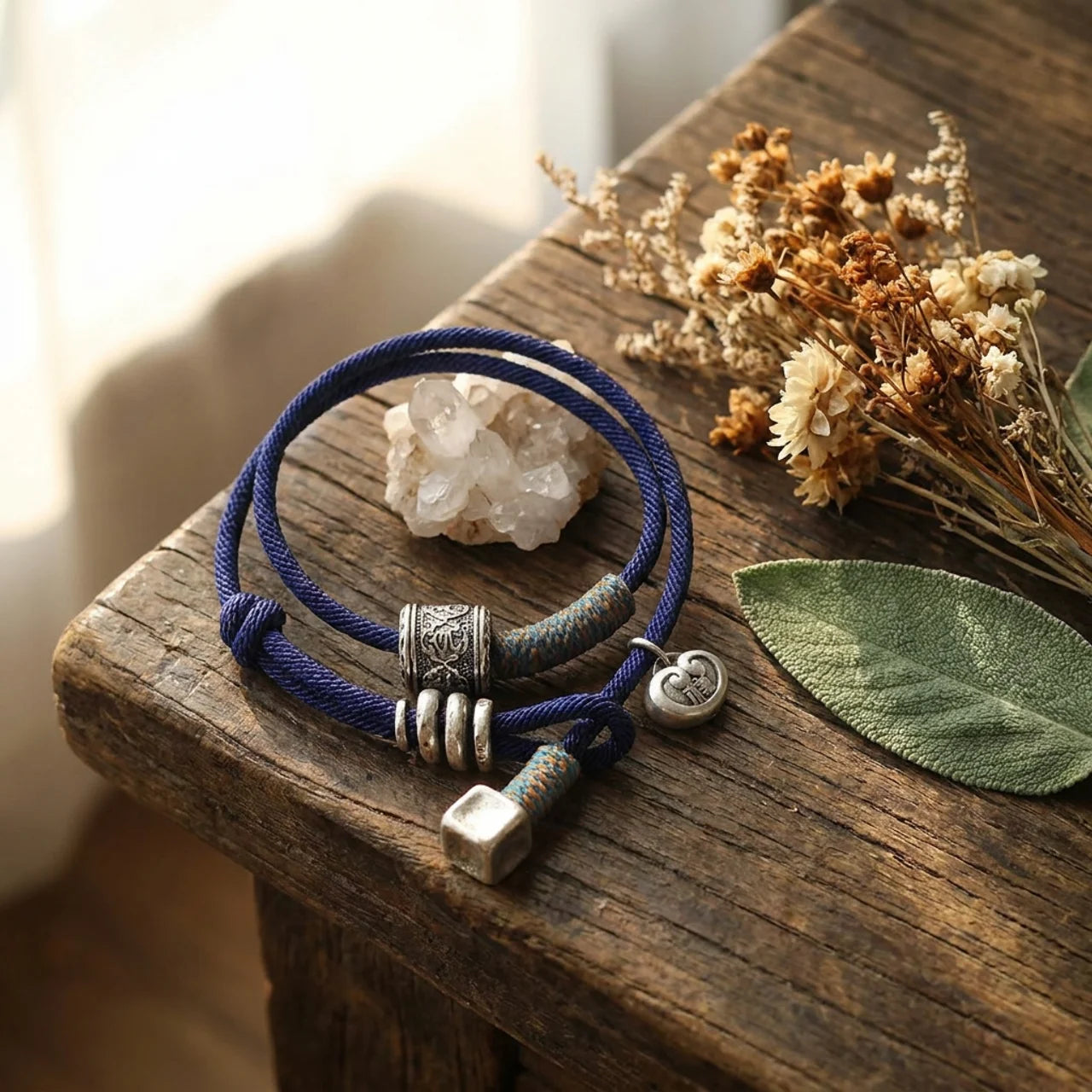 Copper Om Mani Padme Hum Wrap Bracelet