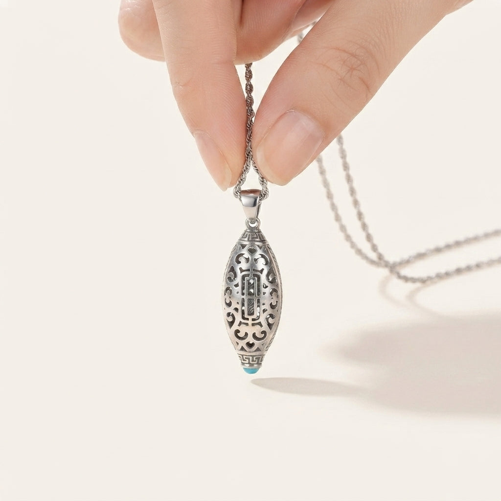 Copper Om Mani Padme Hum Pendant Necklace