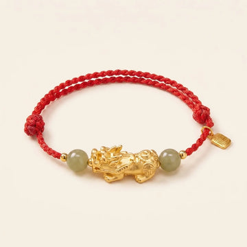 Copper Pi Xiu Jade Red String Bracelet