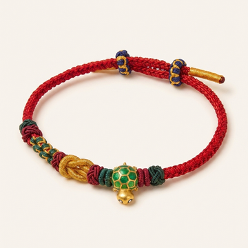 Copper Turtle Red String Protection Bracelet