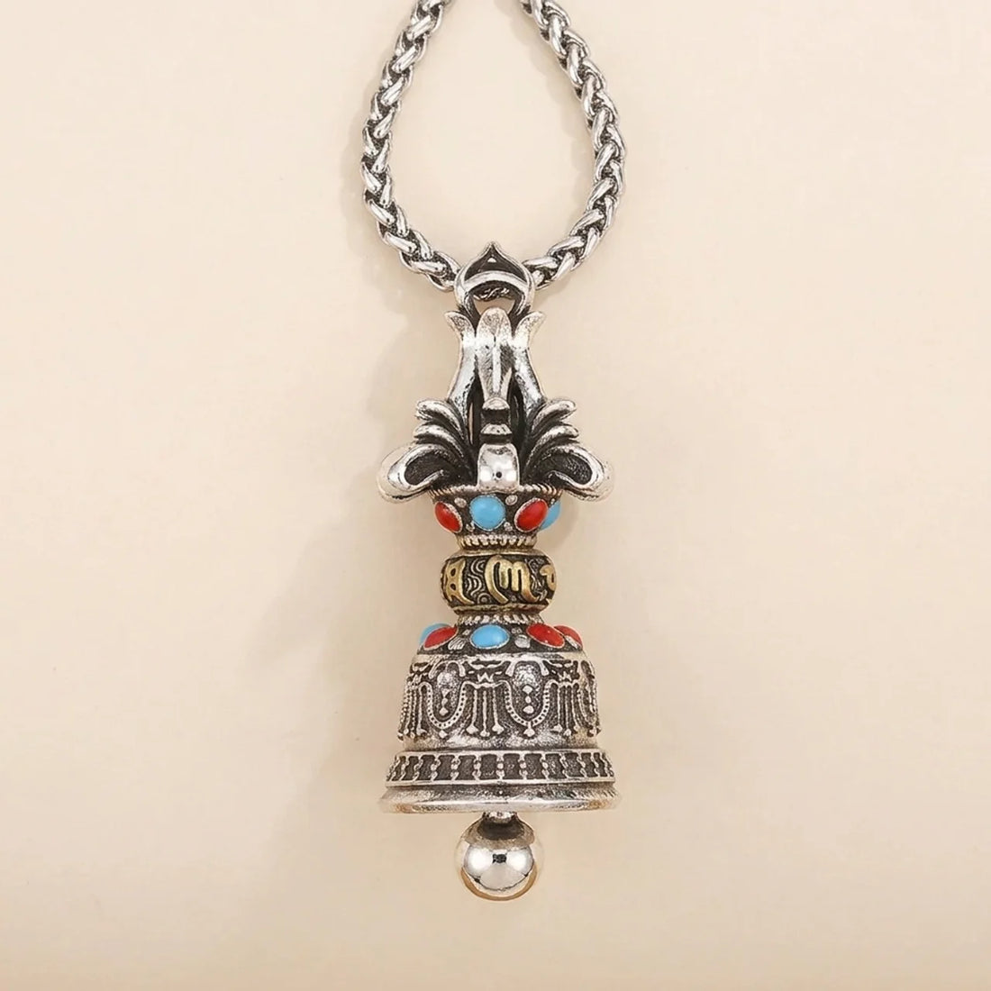 Copper Dorje Vajra Mantra Pendant Necklace